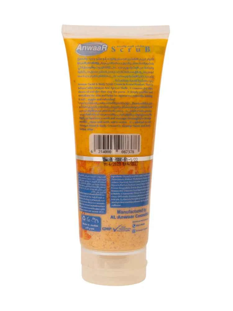 Face & Body Scrub Cream with Walnut and Apricot Shells – 200ml